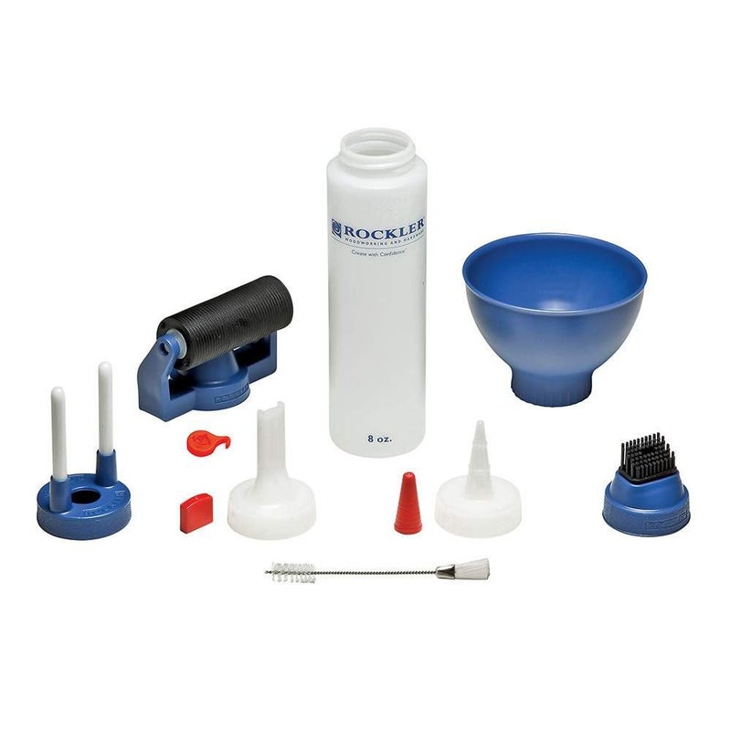 Rockler Wood Glue Applicator Set â€“ Wood Working Glue Bottle (8oz) w/Glue Spout & Red Cap, Glue Line Centering Attachment, Silicone Glue Brush, & More â€“ Easy to Clean Bottle with Brush Applicator - Image 2